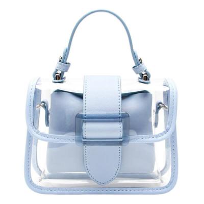 China EM491 Wholesale Fashion High Quality Women Throw Bag Cross - Candy Jelly Handbags Transparent Body Handbag for sale