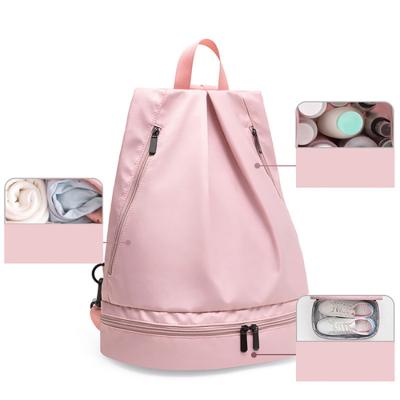 China Fashion Design Fashion Personality Waterproof Female Sports Backpack Custom Logo Women Gym Bag With Shoes Compartment And Wet Pocket for sale