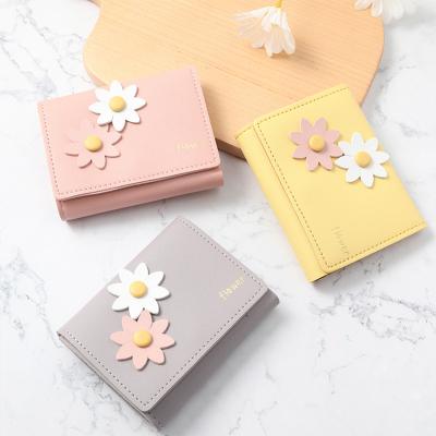 China 2021 Simple Stylish Mini Coin Wallet Ladies Brand Multifunction Finial Fold Mini Coin Waterproof PU Leather Cute Small Wallets For Girls for sale