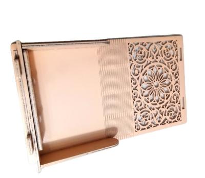 Cina Europe laser cut wooden mandala box jewelry storage trinket box with Easter floral gift altar witch lid pastel pink tarot card box in vendita