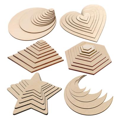 중국 Europe Ornaments Wood Circle Round Blank Pieces Cutouts Laser Engraving Unfinished Wood For Crafts 판매용