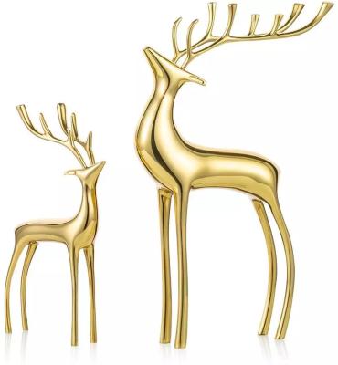 China Gold Europe Modern Living Room Accessories Home Table Art Crystal Ball Abstract Deer en venta