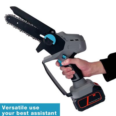 China Folding Handle Garden Tools Saw Rechargeable Lithium Ion Battery Cordless Electric Mini Tree Cutting Chainsaw for sale