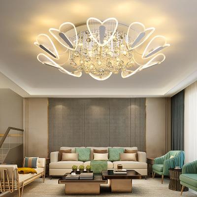 China Acrylic light luxury creative personality living room crystal ceiling lamp for sale