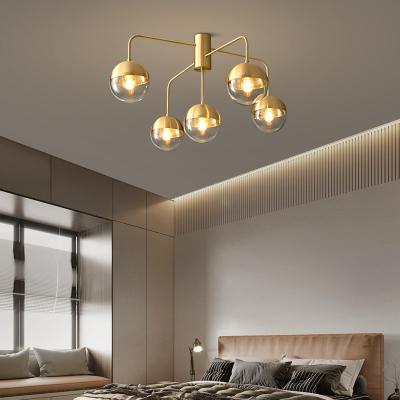 China Modern living room lights dining room simple modern Nordic lighting atmosphere glass chandelier for sale