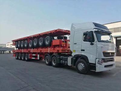 China Semi-trailer met 3 assen met platte as 30 t 60 t voor het vervoer van containers Te koop