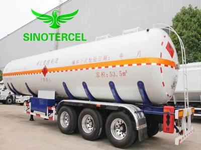 China Mn-staalgasreservoir Halve aanhangwagen brandstoftank 55000 liter Propaanhalve aanhangwagen Te koop