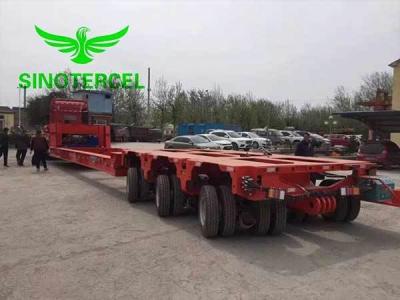 China Mn Stahl 60000kgs Modularer Semi-Trailer Rot 60 Tonnen Niedrigbett-Trailer zu verkaufen