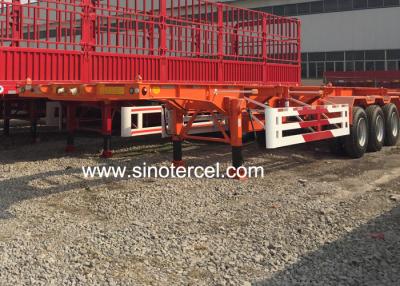 China Flatbed Semi-Trailer 40ft Skelett Semi-Trailer 28T mit 2/3/4 Achsen zu verkaufen