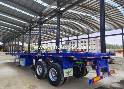 China SGS Flat Bed Semi Trailer 3 assen met 12 stuks Container Twist Lock Te koop