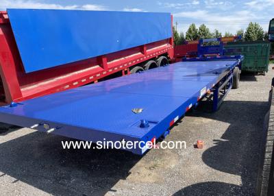 Chine Tri axles lit plat semi-remorque bleue 40ft plat lit semi-remorque à vendre