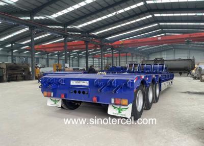 China 28T Landing Gear Semi Bed Trailer Tri Axle Low Bed Trailer For Sale for sale