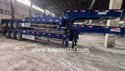 China Schwerlast-Semi-Lowbed-Anhänger mit drei Achsen mit JOST-Landegerät zu verkaufen