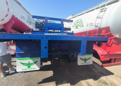 China 3 Axles Flat Bed Semi Trailer Mechanical Suspension 13000mm With Tail Detachable for sale