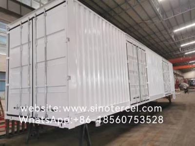 China Box Semi Trailer Personalized Enclosed Semi Trailer White With Side Door for sale