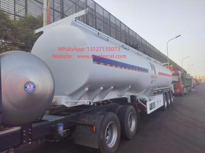 Китай 3Axles White Oil Tank Semi Trailer With 45CBM Loading Capacity продается