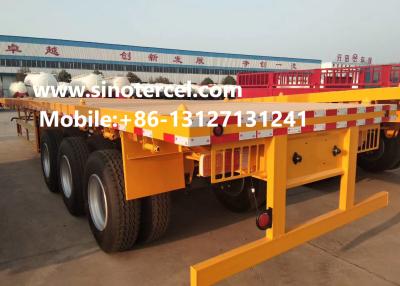 China 40 Foot Flat Bed Semi Trailer 3 Axle Semi Truck Flatbed Trailer for sale