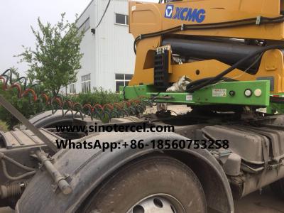 China Container Sidelifter Trailer 3 Axle With XCMG 37 Tons Crane For Port Transportation for sale