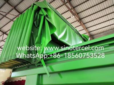 China Hydraulic System Tipper Semi Trailer With Tarpaulin System Green for sale