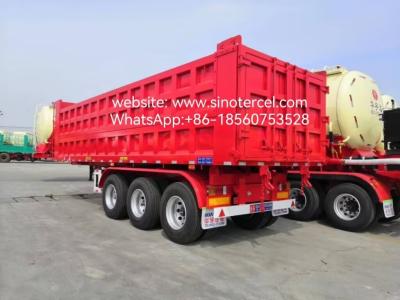 China 3 Axles Dumping Tipper Semi Trailer 20-50CBM Front Lifting Hydraulic For Sand Stone Gravel  Efficient  Mining And Transportation Industry for sale