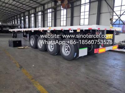 China 4 eixos 40ft Fuwa eixos de cama plana Semi-trailers forte de rolamento estável à venda