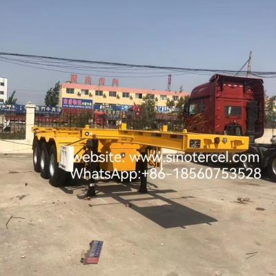 China Skeletal Type Container Semi Trailer Yellow excellent load bearing capacity en venta