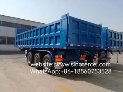 China 3 Axle Hydraulic Dump Tipper Semi Trailer Time Saving Convenient  Rectangular container U-shaped container is available for sale