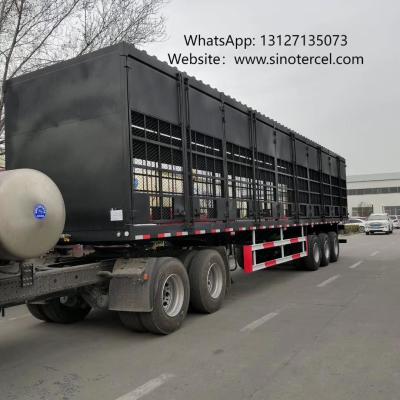 Chine Semi-remorque en cage à trois essieux FUWA: structure robuste et ventilation améliorée pour un transport efficace du bétail à vendre