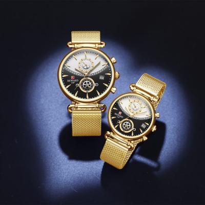 China Automatic Date Couple Watches Wristwatch Luxury Fashion Watch Lover's Quartz Movement Water Resistant Watch for sale