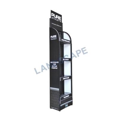 China Deployment of goods customized floor metal display /4 layers metal promotion rack /sport shoes display rack for sale