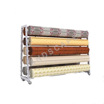 China Custom Standing Rack Display Stand /Carpet Metal Display/Floor Metal Roll Mat Display Mat for sale