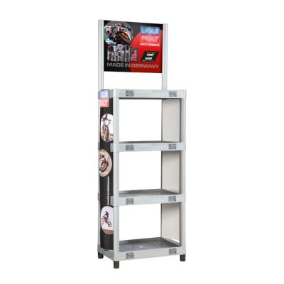 China Car Shop Display Stand For Motor Oil Lubrication Oil Rack Free Standing Plastic Car Shop Display Stands for sale