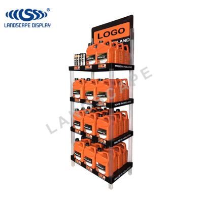 China Customised made 3 tiers plastic rack/motor oil plastic stand/heavy duty plastic shelf CFD666 for sale