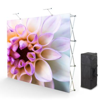 China Portable Portable Fabric Tension Pop Up Foldable Backdrop Wall Banner Advertising Display Stand For Trade Show Exhibition for sale