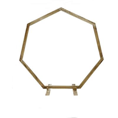 China Wedding 7 Feet Wedding Heptagonal Wooden Axle Garden Arch Wedding for sale