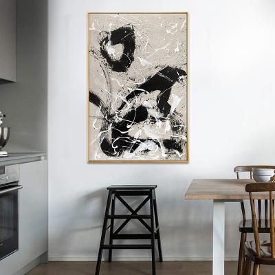 China Modern Black White Abstract Line UV Resistant Print Painting Canvas Art Wall Decor for sale