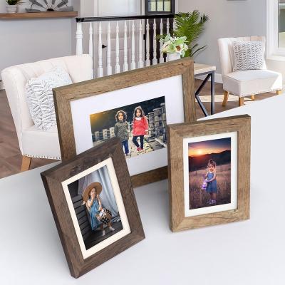 China Wholesale Rustic 4x6 5x7 6x8 8x10 A4 Texture MDF Wooden Photo Frames Decorative Tabletop Wall Hanging Picture Display for sale