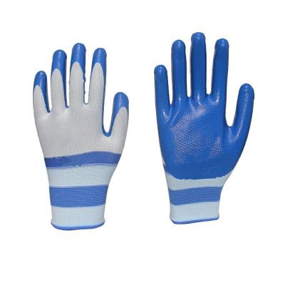 China Industrial 13 Gauge Polyester Nitrile Coated Oil Proof Protective Safety Wear Resistant Work Working Gloves for sale