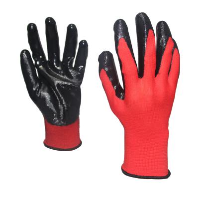 China Industrial Wholesale Mechanic Nitrile Smooth Anti Slip Nitriles Dipped Safety Work Gloves for sale