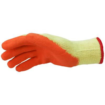 China Industrial Orange 85g Latex Coated Safety Work Gloves for sale