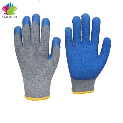 China Industrial Wholesale Safety Anti-Slip Protective Finger Carbon Fiber Superior Fit Latex Coated Work Gloves Construction for sale