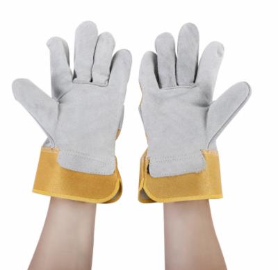 China Cowhide Welding Gloves Protective Working Work Safety Whip Two Layer Construction Heavy Industry Welding Gloves for sale