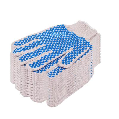 China Industrial Blue PVC Dotted Anti-Slip Cotton Knitted Glove for sale