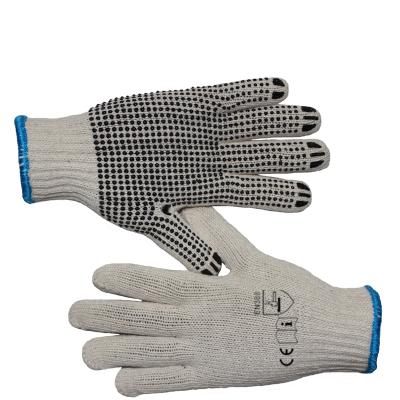 China SANSHOU Industrial Wholesale Cotton Knitted Safety PVC Rubber Dotted Gloves For Construction for sale