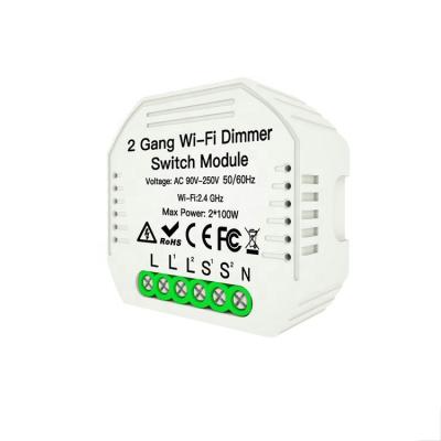 China Work with Alexa/Google Home Tuya Smart 2 Band Wireless Wifi Dimmer Switch Module Control Works with Alexa Google for sale