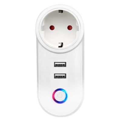 China Tuya Residential/Multi-Purpose Wifi APP Socket Electrical Outlet Smart Power EU/US/BR/Israel/FR Outlet Outlet With Dual USB Ports Alexa Voice Control for sale