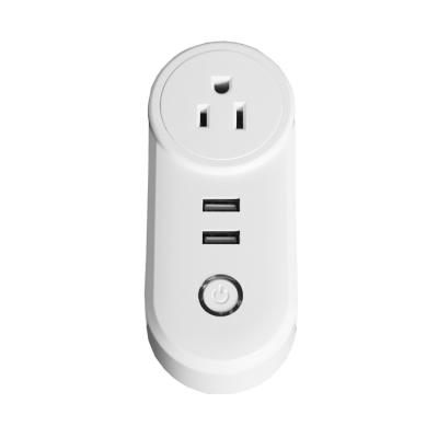 China Residential/Multi-Purpose Smart Home 10A USA White Wifi Smart Plug with 2 USB Electric Power Outlet Outlet Voice Control, Work with Alexa and Google Home for sale