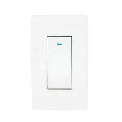 China ABS Smart Home Tuya APP Control USA Smart Wifi Wall Lamp Switch 1 Strip Push Button Electric Wall Switch Compatible with Alexa Google for sale