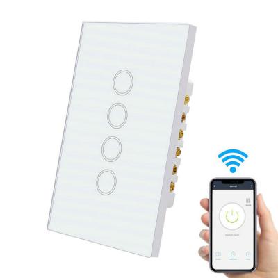 China Wireless Smart Home System Incandescent Bulb APP Control WiFi 3 Way Light Wall Switch Work with Amazon Alexa and Google Home Voice Control for sale