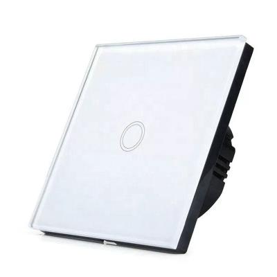 China Light Turn On/Off Smart 1 Gang 1 Way Tempered Glass Plate Touch Switch Waterproof Sensor for sale